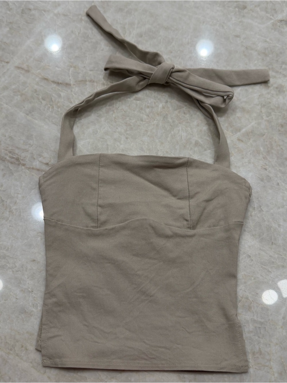 Edikted Dara Halter Neck Top Beige Women's Top